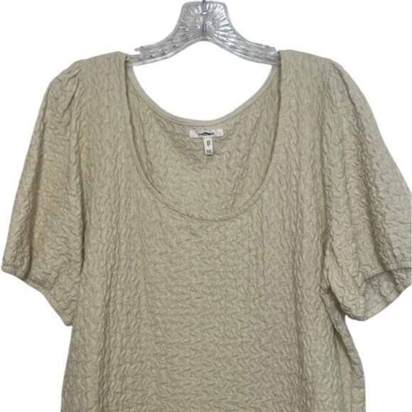 Maurices Textured Short Sleeve Top Womens XXL Beige New WOT - Picture 4 of 9
